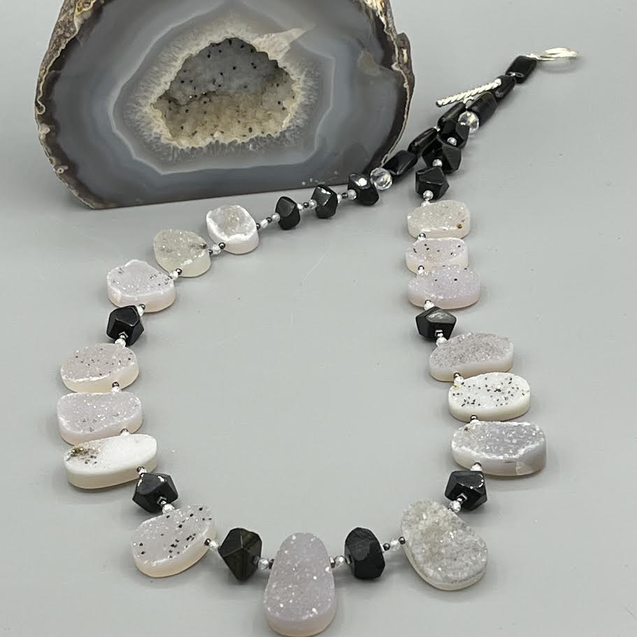 Rose Drusy Agate Collar