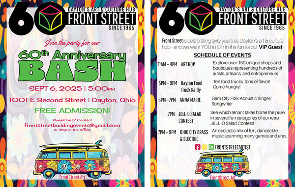 Front Street 60th Anniversary Bash Invitation | Saturday, September 6, 2025 @ 5:00PM