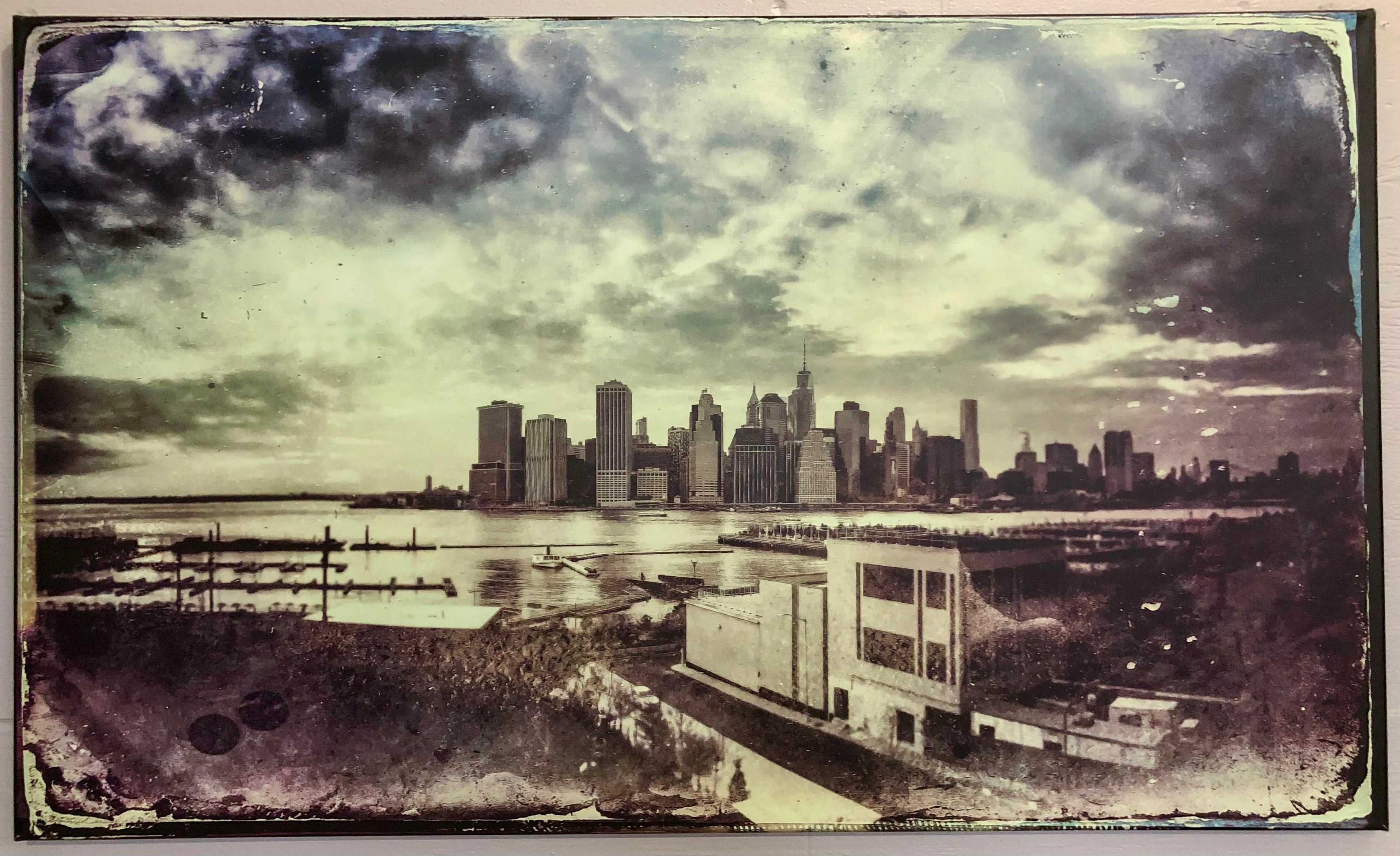 "Manhattan" tintype on canvas